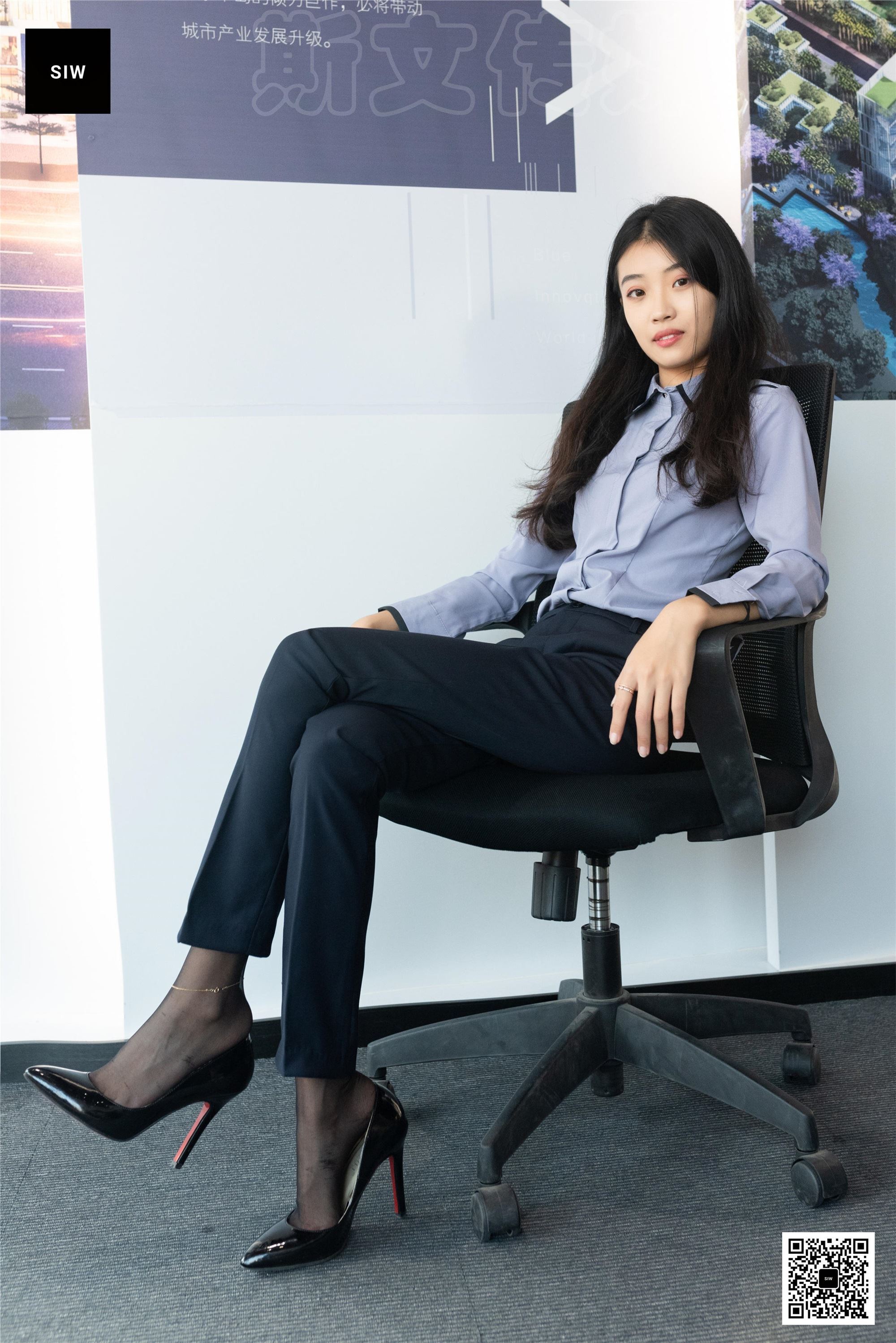 SIW sven Media 089 Rong 'er female president professional white collar uniform shirt pants overalls